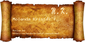Molenda Kristóf névjegykártya